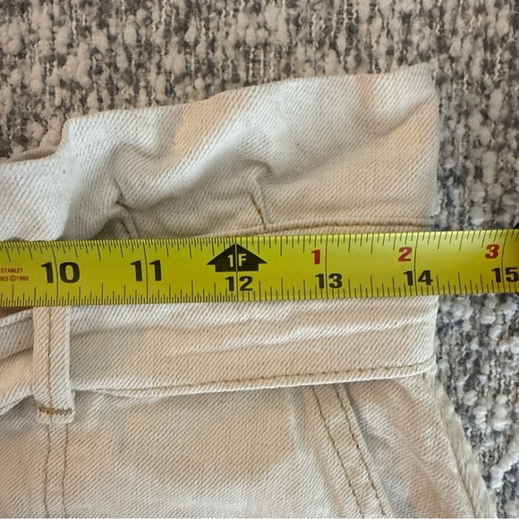 Free People Splendor In The Grass Tie waist Denim Skirt Oatmeal Size 6 - Picture 8 of 9